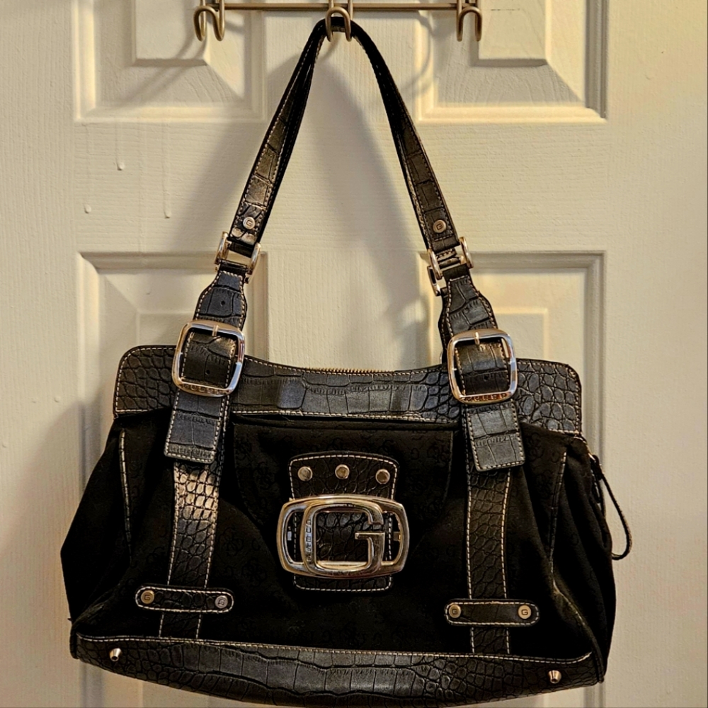 Guess Large Black Logo Purse